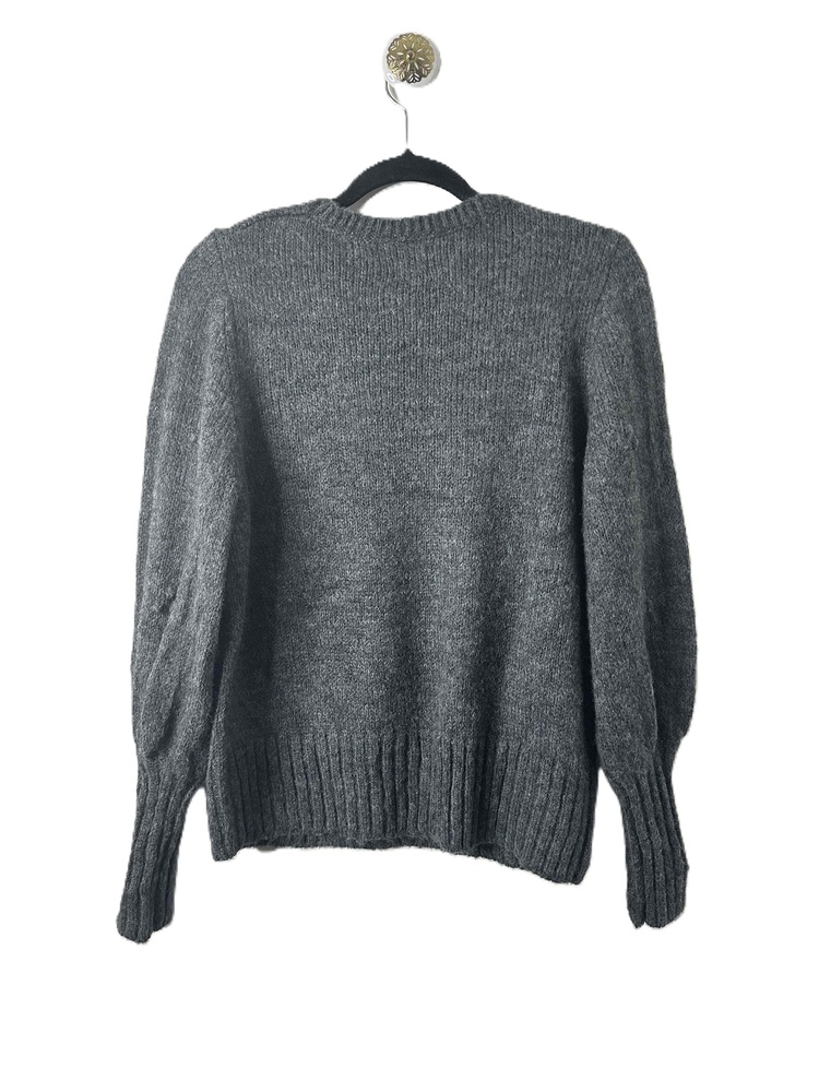 GAP Sweater Women Size Medium Charcoal Grey Pullover Funky Crew Neck Long Sleeve - Picture 3 of 10